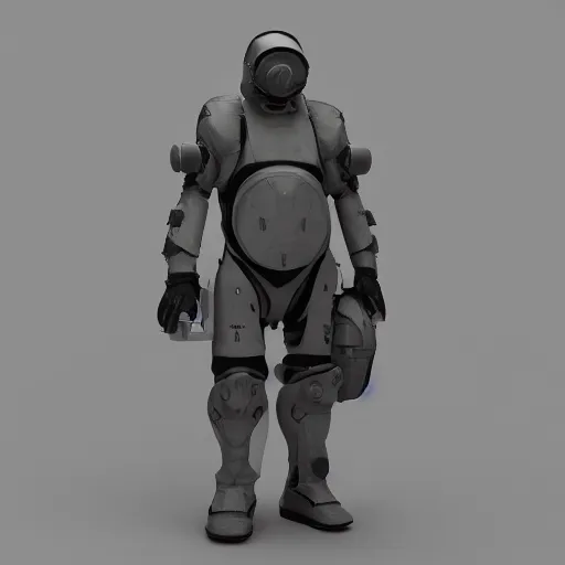 Image similar to a soldier wearing a full set of advanced submarine power armor, 3 d render, octane, ray tracing, ultra high detail, photorealistic, 8 k