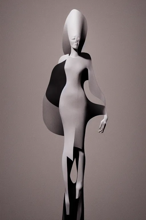 Image similar to photograph of a woman in a haute couture sculptural outfit by alexander mcqueen, cg society contest winner, vorticism, feminine, volumetric soft lighting