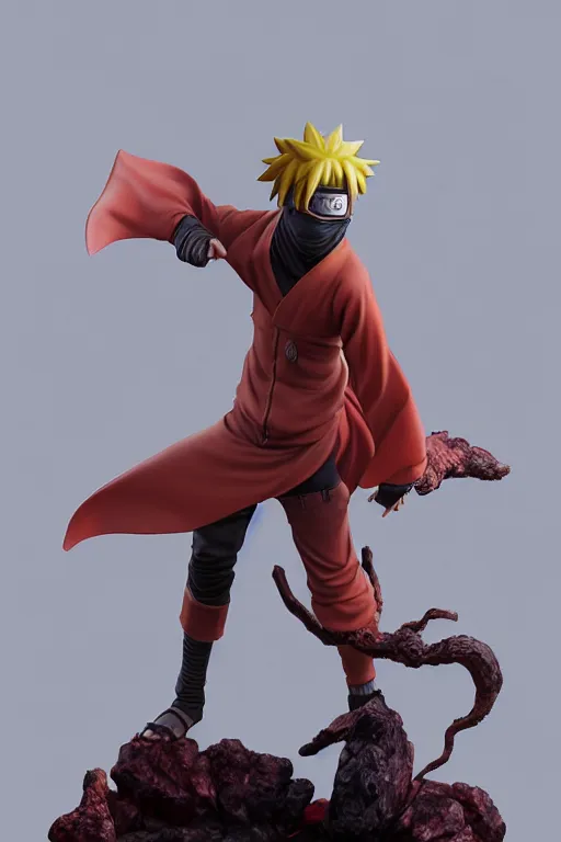 Image similar to naruto figurine, art by gerald brom, greg rutkowski and artgerm and james jean and zdzisław beksinski, 8 k, unreal engine, c 4 d