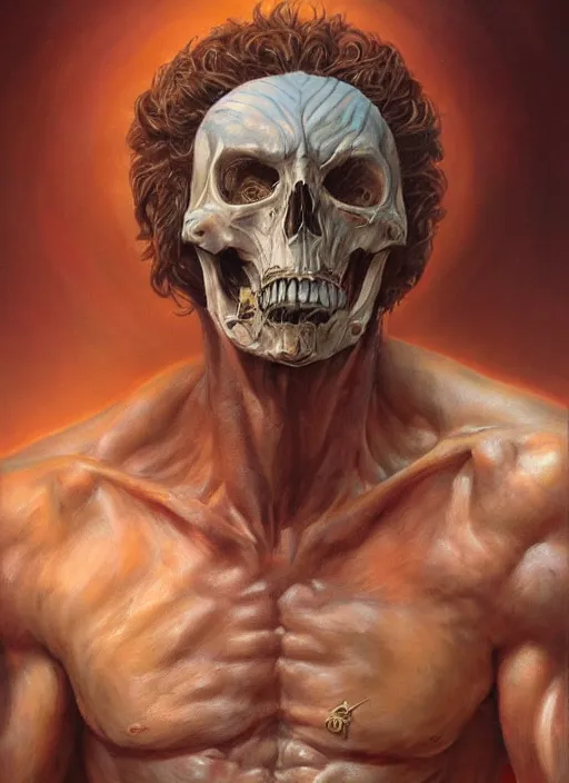 Image similar to a epic portrait of the god of death, art by boris vallejo and greg danton and denys tsiperko, detailed, hyperrealism, artstation