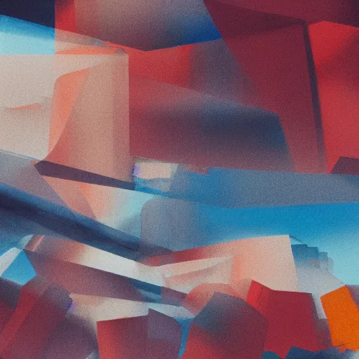 Image similar to abstract landscape painting at 12:00 by james jean and David Schnell, rendering, redshift, octane