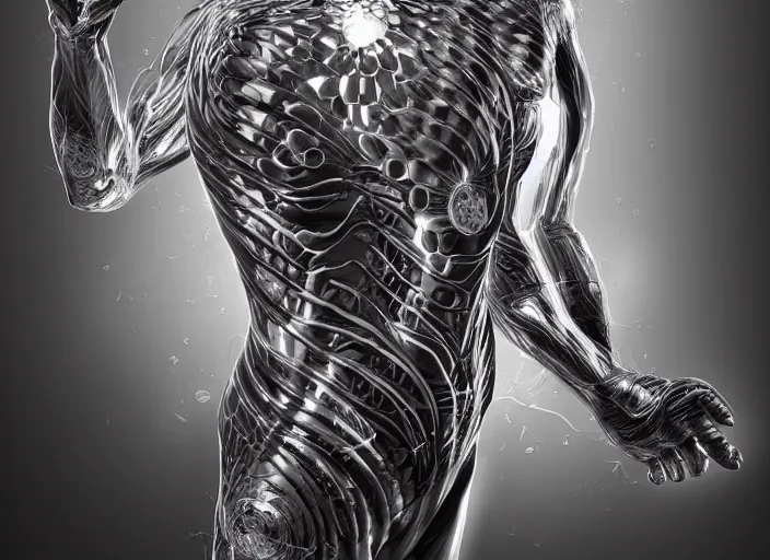 Prompt: a biologic man 4 1 6 0 by artgerm and ernt haeckel, trending on artstation