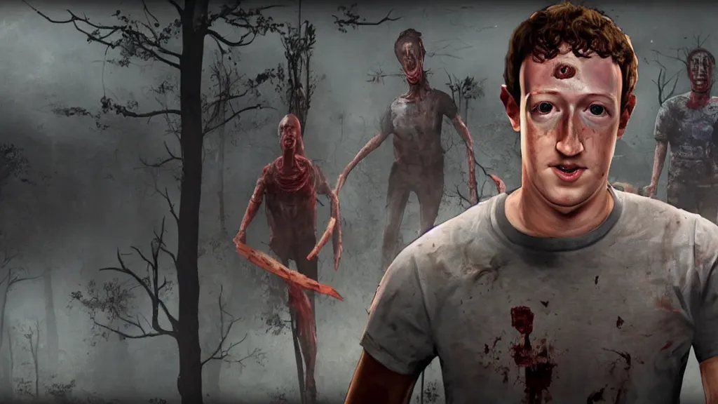 Image similar to Screenshot of Mark Zuckerberg as a survivor in Dead By Daylight