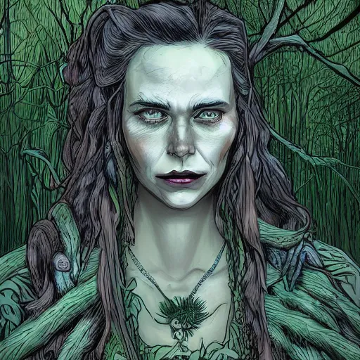 Prompt: a forest Witch in the style of Greg Rutkowsky, Digital art, very detailed, High definition