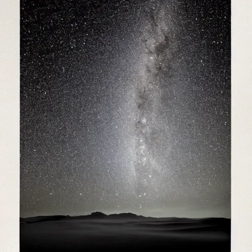 Image similar to stunning photograph of the milky way taken by ansel adams from a spaceship