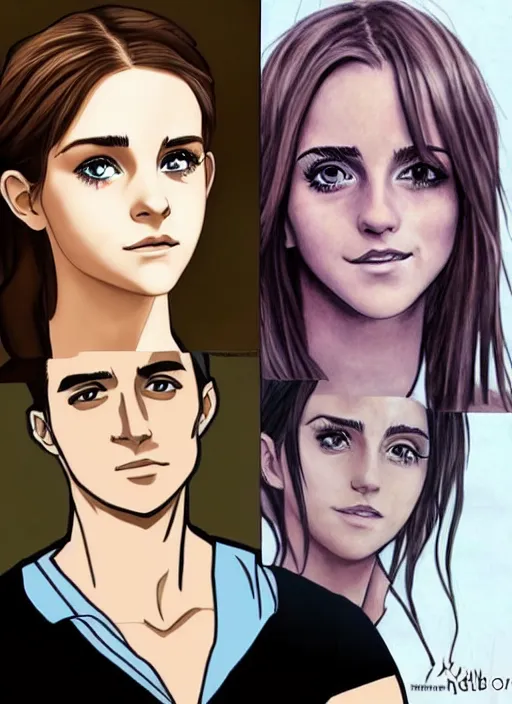 Prompt: wow this guy draws celebs as anime characters and his emma watson drawing is insane