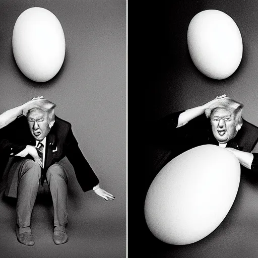 Image similar to Donald Trump in an eggshell photographed by Anne Geddes