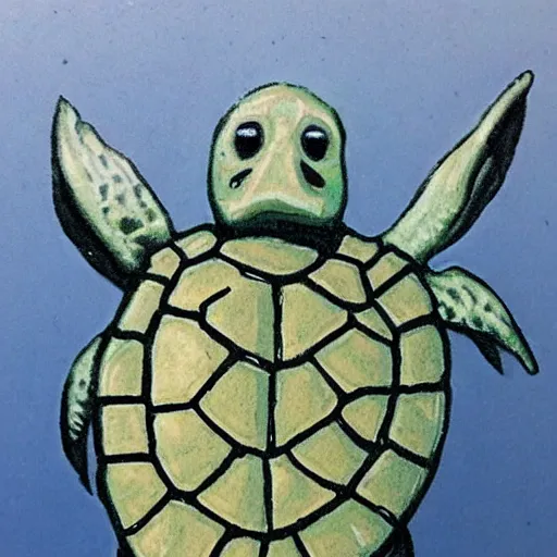 Prompt: A cursed sea turtle