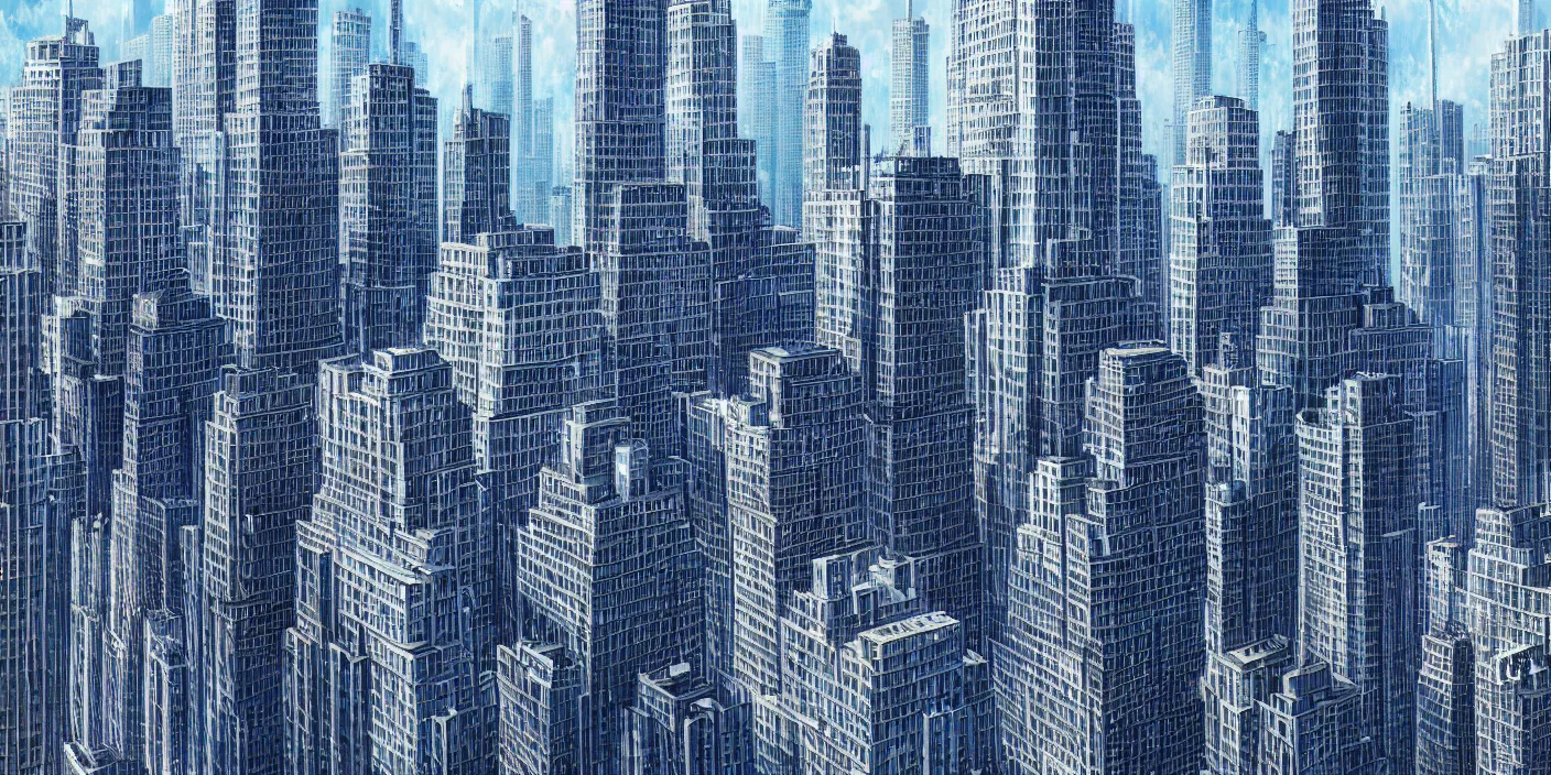 Prompt: a reinassance paiting of skyscrapers, hyper detailed, perfection, 8 k