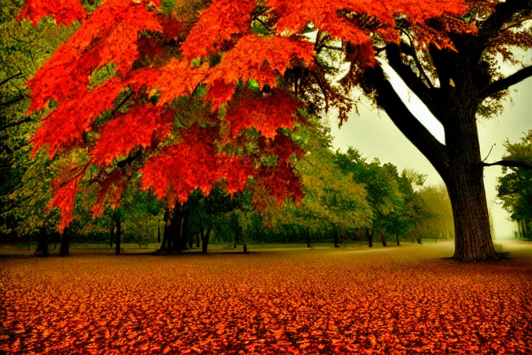 Image similar to tornado of fall oak leaves ( ( ( ( ( recently deserted city. ) ) ) ) )