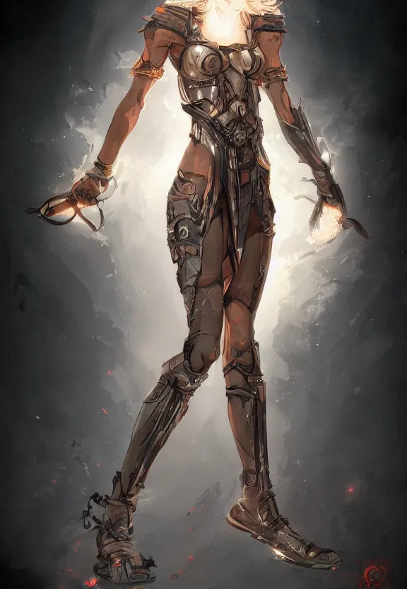 Prompt: mad warrior girl concept art, symmetrical, short dress, glowing eyes, fashion, rule of three, detailed body, full body, detailed face, ultradetailed digital illustration, 8 k, epic atmosphere, digital art by simon cowell and moebius