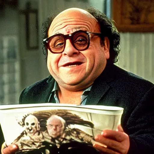 Image similar to danny devito as beetlejuice movie still