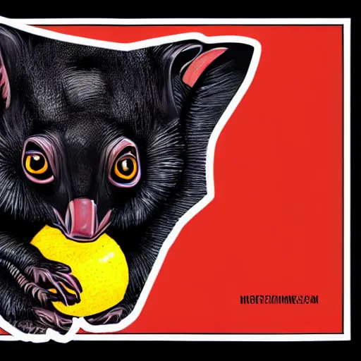 Prompt: close - up fruit bat, digital art, high quality, illustration, sticker,