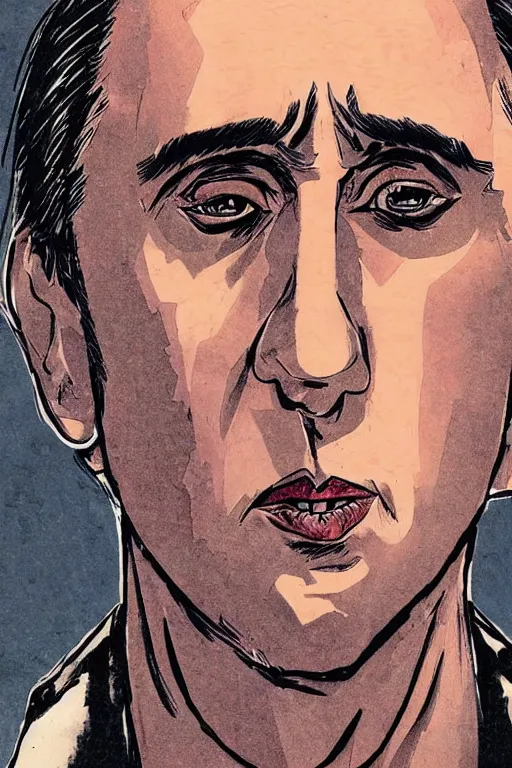 Image similar to Portrait of Nicholas Cage as a manga character