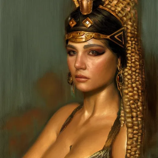 Prompt: a beautiful portrait cleopatra, by gaston bussiere, craig mullins, 8 k