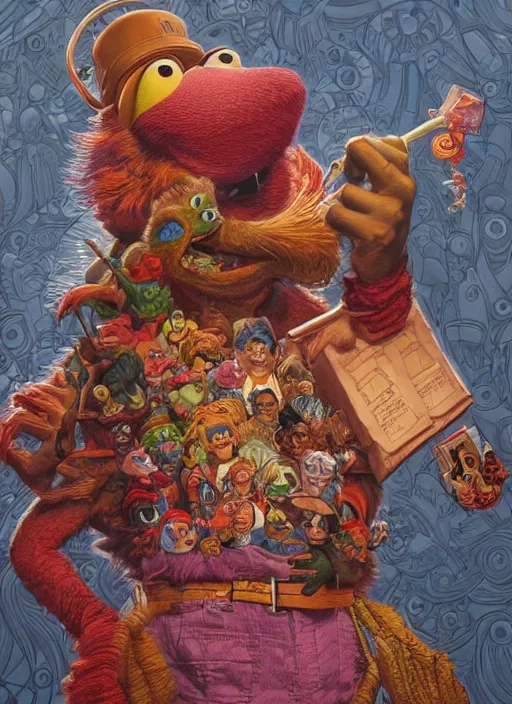 Image similar to Gonzo Muppet from Society (1989), intricate, highly detailed, centered, digital painting, artstation, concept art, smooth, sharp focus, illustration, artgerm, donato giancola, Joseph Christian Leyendecker, WLOP, Artgerm