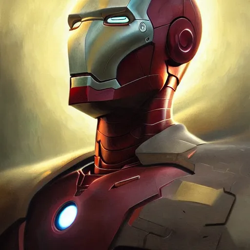 Prompt: portrait iron man in Lord of the Rings, art by pete mohrbacher and seb mckinnon and beksinski and josan gonzales, digital art, highly detailed, intricate, sci-fi, sharp focus, Trending on Artstation HQ, deviantart, unreal engine 5, 4K UHD image