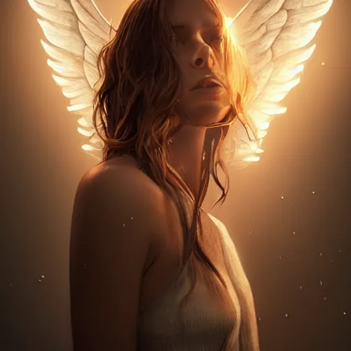 Prompt: portrait art of female angel, art by alessio albi 8 k ultra realistic, angel wings, lens flare, atmosphere, glow, detailed, intricate, full of colour, cinematic lighting, trending on artstation, 4 k, hyperrealistic, focused, extreme details, unreal engine 5, cinematic, masterpiece
