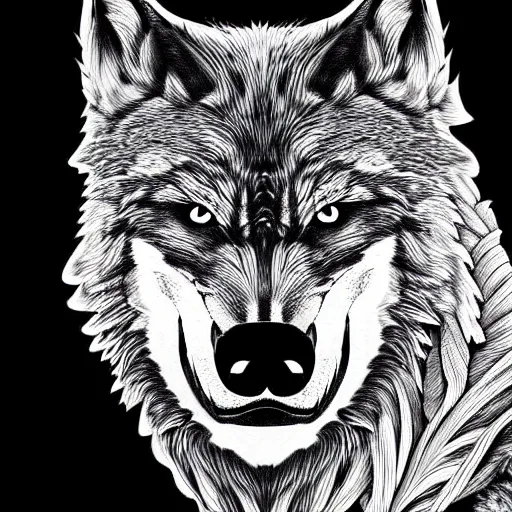 Image similar to pen line werewolf highly detailed crisp illustration art by ron spencer