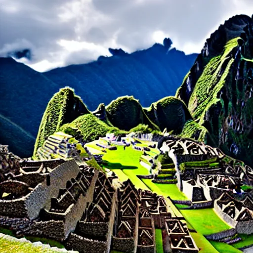 Image similar to machu picchu being built by the incas