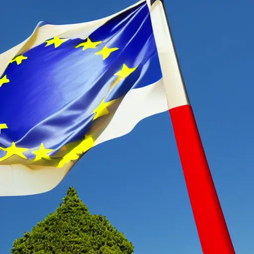 Image similar to european flag and danish flag combined