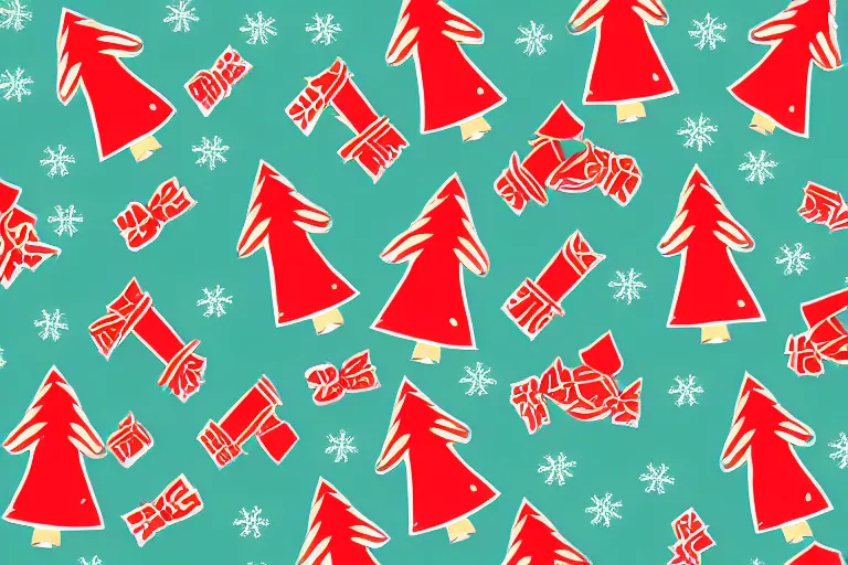 Image similar to a wrapping paper pattern with christmas print, illustration