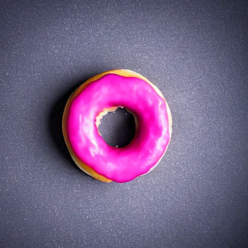 Prompt: Perfectly circular donut!!!!! in the style of a cherry!!!!!!, trending on artstation, 4k, 8k, professional photography, overhead shot, 35mm lens