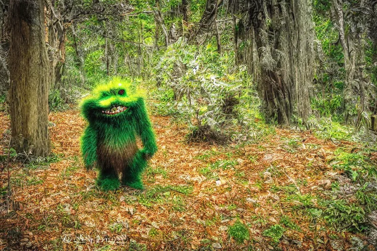 Prompt: The boogie monster, nature photo.