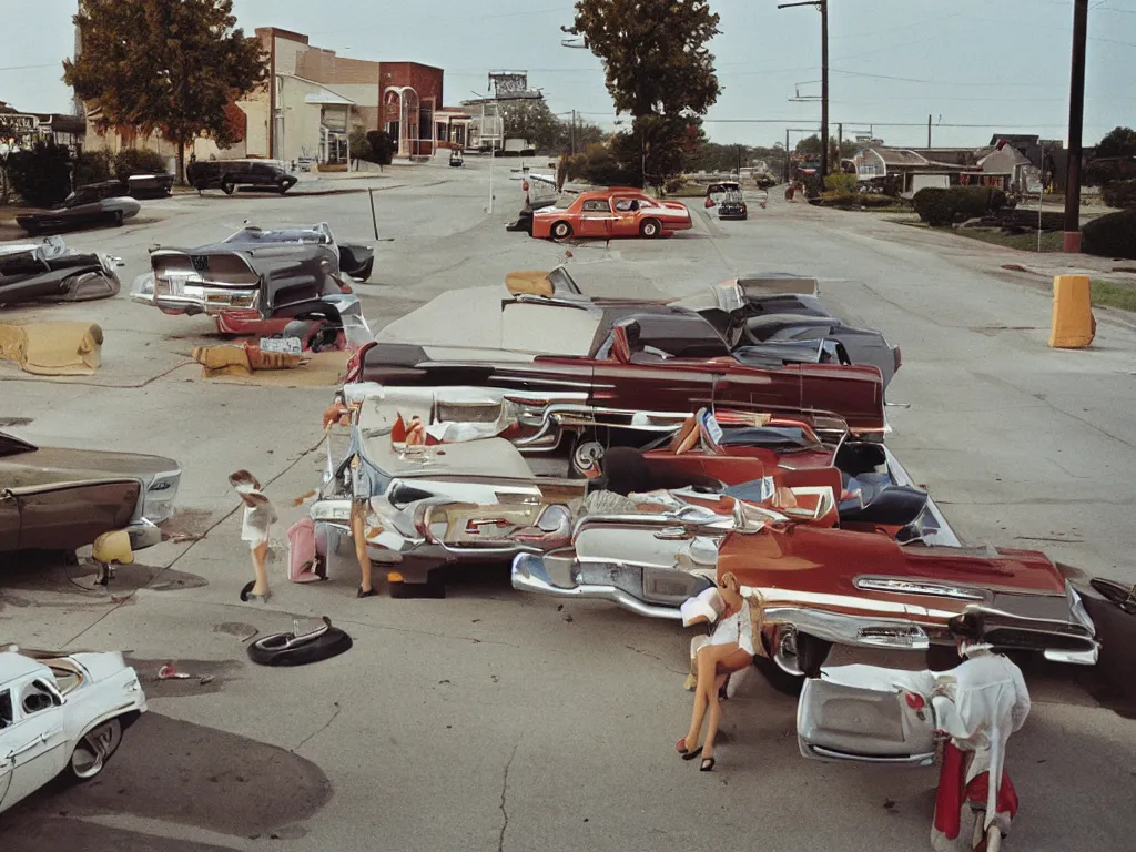 Prompt: kansas street photography by william eggleston and stephen shore