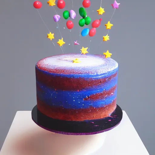 Prompt: Liminal space in outer space, Cake