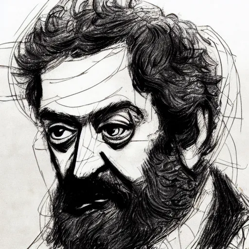 Image similar to a realistic yet scraggly portrait sketch of the side profile of a stern and sophisticated stanley kubrick, trending on artstation, intricate details, in the style of frank auerbach, in the style of sergio aragones, in the style of martin ansin, in the style of david aja, in the style of mattias adolfsson