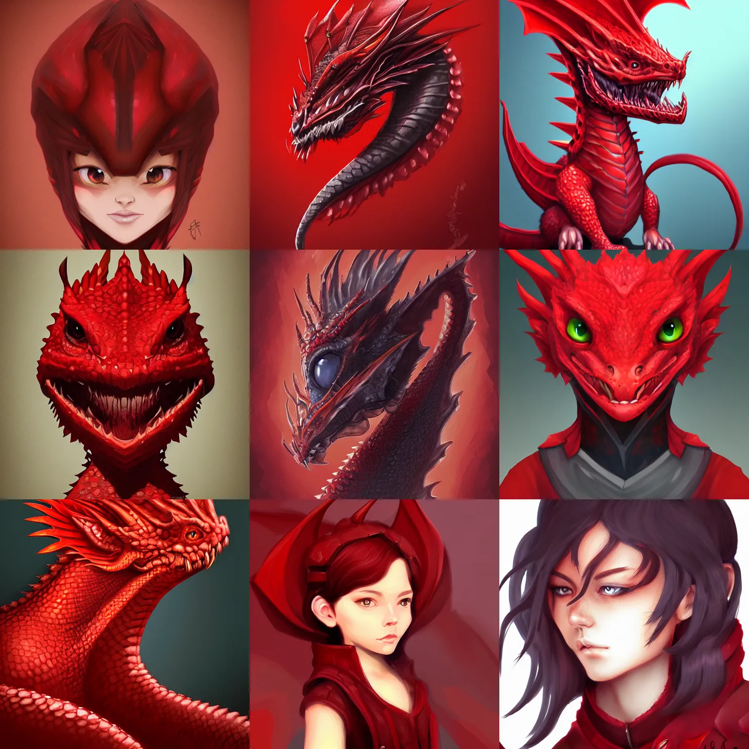 Prompt: portrait of a small arrogant red dragonling pet, digital art, trending on Artstation