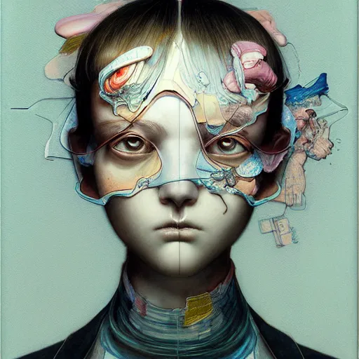 Image similar to machine portrait soft light painted by james jean and katsuhiro otomo and erik jones, inspired by victorian anime, smooth face feature, intricate oil painting, high detail illustration, sharp high detail, manga and anime 1 9 9 9