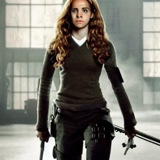 Image similar to Hermione granger as robocop