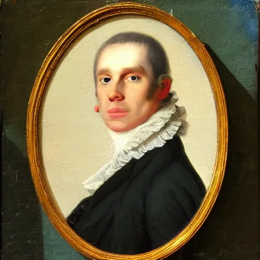 Image similar to An 18th century oil painting of Jerma985 in the mid-late 1700s, Jerma985, grainy, realistic, very realistic, hyperrealistic, highly detailed, very detailed, extremely detailed, very neat, very epic, very cool, detailed, trending on artstation