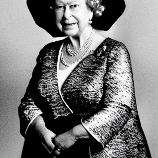 Image similar to picture of queen Elizabeth the lizard person