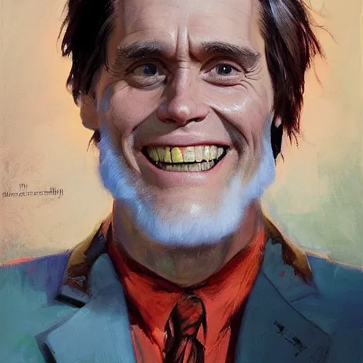 Image similar to greg manchess portrait painting of jim carrey as doctor eggman, medium shot, asymmetrical, profile picture, organic painting, sunny day, matte painting, bold shapes, hard edges, street art, trending on artstation, by huang guangjian and gil elvgren and sachin teng