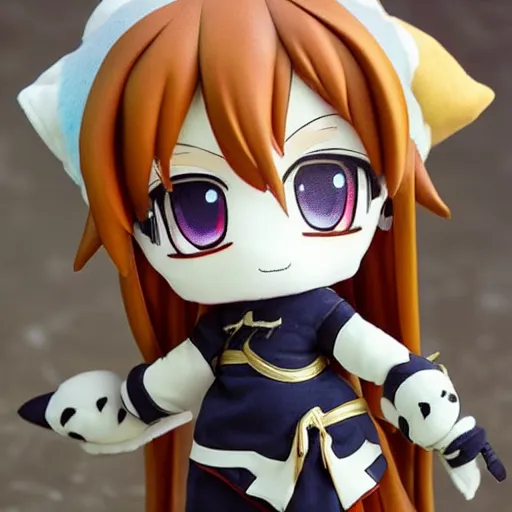 Prompt: cute fumo chibi plush of a cute guardian statue girl