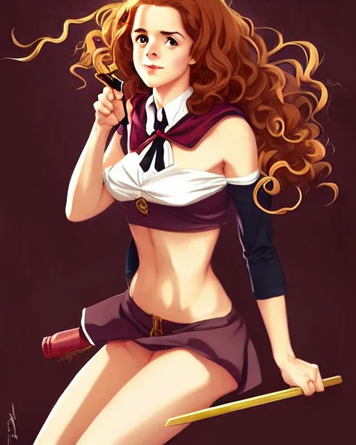 Pinup Anime Art Of Hermione Granger By Emma Watson In Stable Diffusion Openart