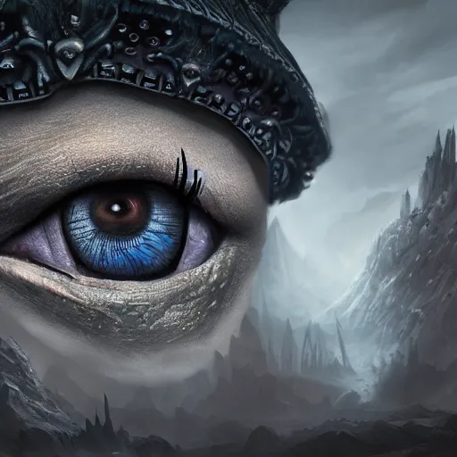 Prompt: higly detailed full body character art of a high fantasy sorceres eyes covered by a pointy mage hat, full body, highly detailed, photo realistic, dark fantasy atmosphere, froggy, 8K, matte-painting