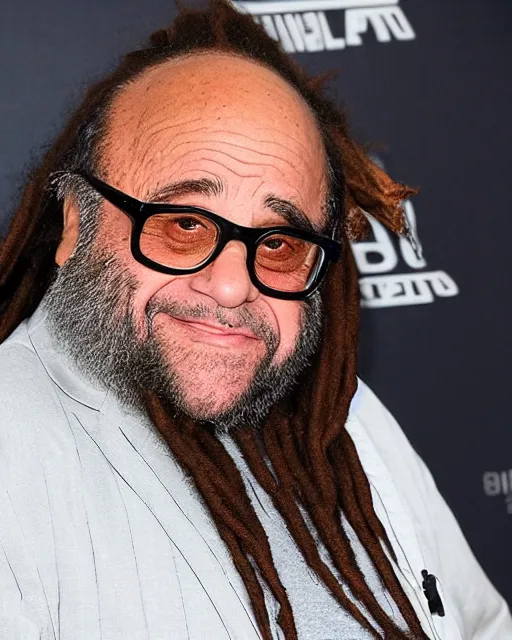 Image similar to danny devito with dreadlocks and a full length beard