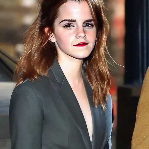 Prompt: Emma Watson with a moustache