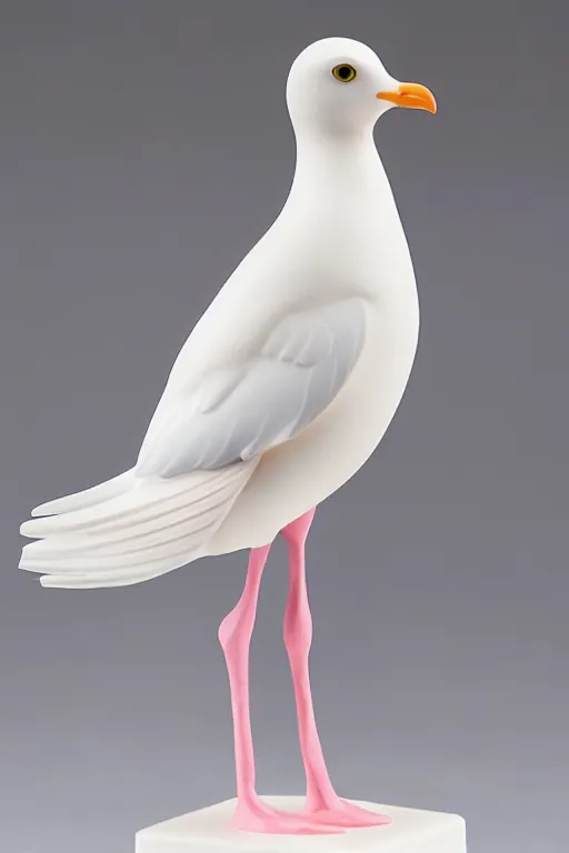 Image similar to figurine of seagull wearing an elegant summer blouse, personification!!!!!!!, embodiment of concept, symbolization, official store photo, commercial photo, featured on amiami, lovecraftian, 8 k, 8 5 mm, beautiful composition, smooth curves