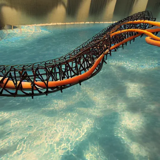 inside the underwater roller coaster