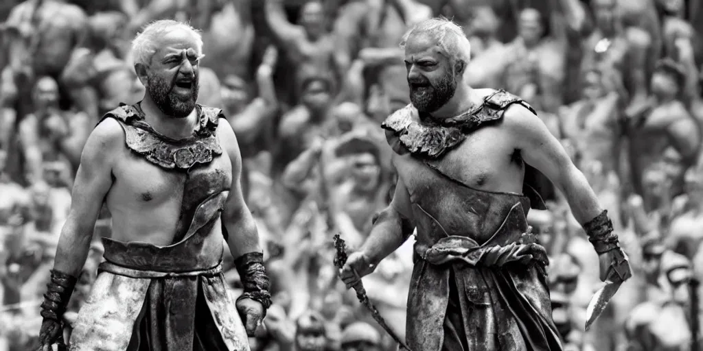 Prompt: Bernie Sanders is Spartan King Leonidas in 300 movie