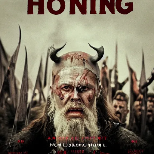 Image similar to movie poster for the horror film Viking man (2025),