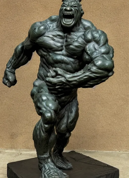 Prompt: a full figure marble sculpture of a running Giant Orc, rough texture by Rodin and frazetta