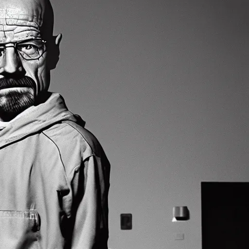 Image similar to walter white inside an scp containment chamber