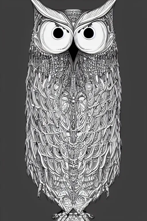 Prompt: a white bone owl, symmetrical, highly detailed, digital art, sharp focus, skeleton, trending on art station