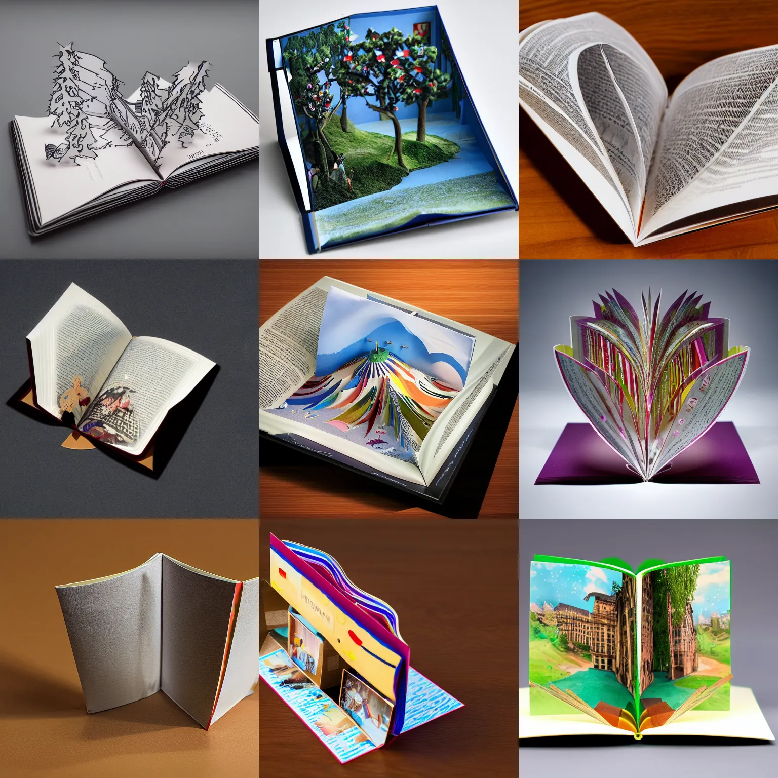 Prompt: open pop - up book, highly definition, dof, hd, award winning photography